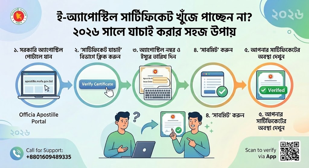 e-Apostille সার্টিফিকেট খুঁজে পাচ্ছেন না? জানুন কীভাবে চেক করবেন ২০২৬