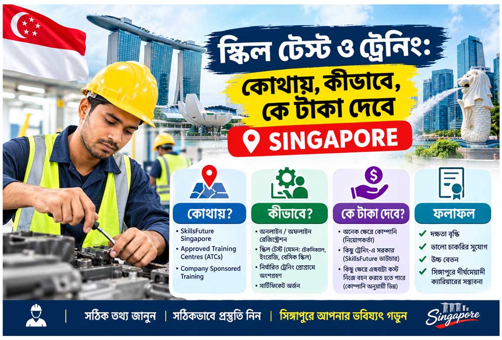 সিঙ্গাপুর টেস্ট সেন্টারে BCA স্কিল টেস্টের ব্যবহারিক পরীক্ষা